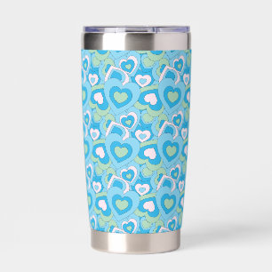 Gourde Isotherme Gobelet Cœur Rétro Turquoise