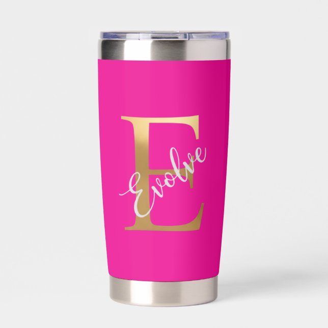 Gourde Isotherme Gobelet de voyage évolutif Rose E (Extérieur)