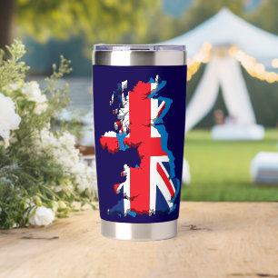 Gourde Isotherme Gobelet Thermique Carte Royaume-Uni Union Jack Voy