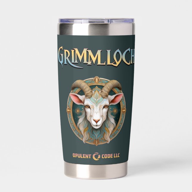 Gourde Isotherme Grimmloch Emblème de la Chèvre Jeu de rôle fantast (Extérieur)