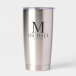 Gourde Isotherme Groomsman personnalisé moderne<br><div class="desc">Cadeaux de Groomsman Personnalisés modernes avec monogramme personnalisé,  nom et titre de marionnettiste dans le style de police serif classique. Aussi parfait pour Best Man,  Père de la Mariée et plus.</div>