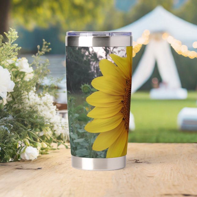 Gourde Isotherme Impression Tournesol Élégant (Mariage (pivotée))
