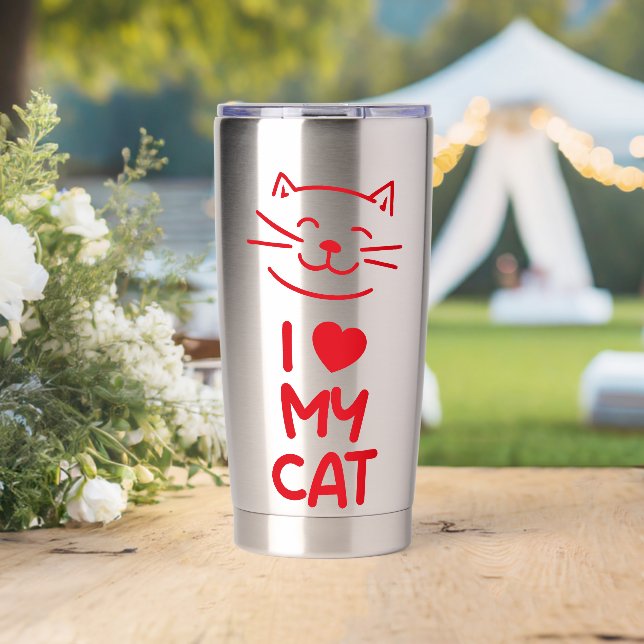 Gourde Isotherme J'adore mon chat (Mariage (pivotée))