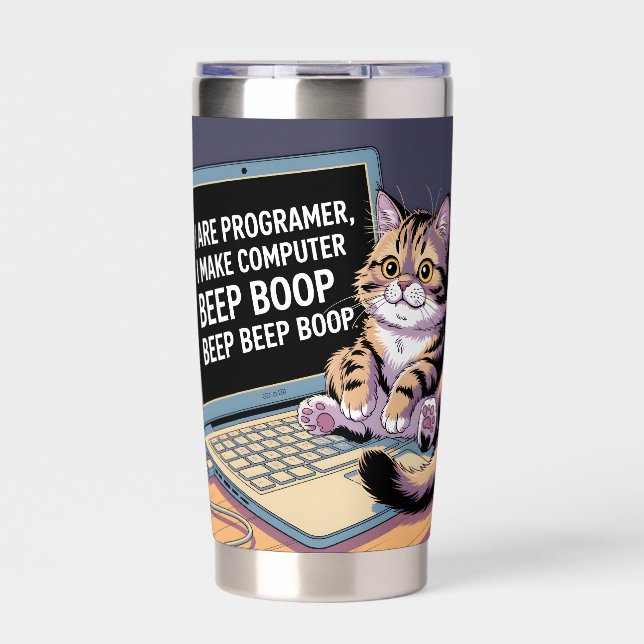 Gourde Isotherme Je suis programmeur, je fais faire BEEP BOOP BEEP  (Extérieur)