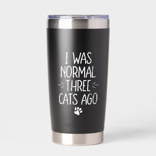 Gourde Isotherme J'étais normal il y a trois chats Cadeau de chat d