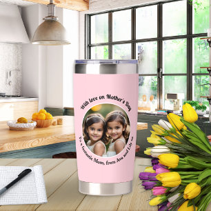 Gourde Isotherme Jolie rose élégant personnalisé avec photo pour la