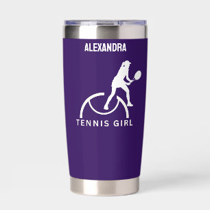 Gourde Isotherme Joueuse de tennis, fille de tennis Anniversaire