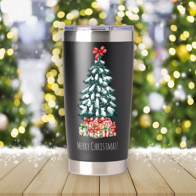 Gourde Isotherme Joyeux Noël Sapin enneigé (Créateur téléchargé)