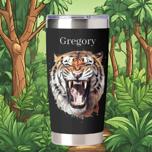 Gourde Isotherme jungle des amoureux du tigre cool