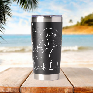 Gourde Isotherme La vie est meilleure avec un Labrador Retriever no