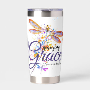 Gourde Isotherme Libellule Amazing Grace personnalisée éclaboussure