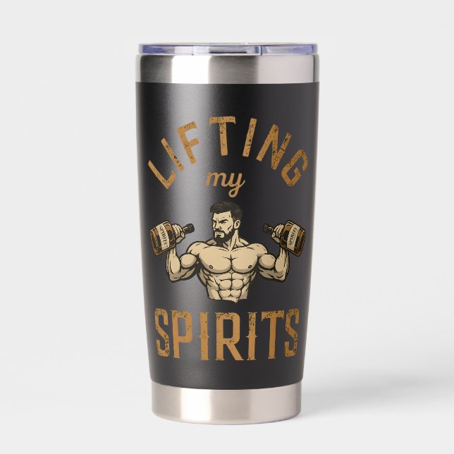 Gourde Isotherme Lifting My Spirits -Bodybuilding Gym Humor- Funny (Extérieur)