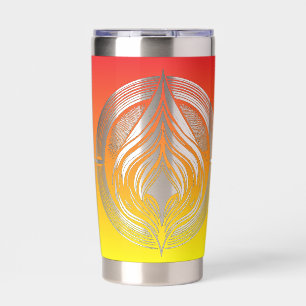 Gourde Isotherme Logo du cercle flamboyant Feu spatial négatif
