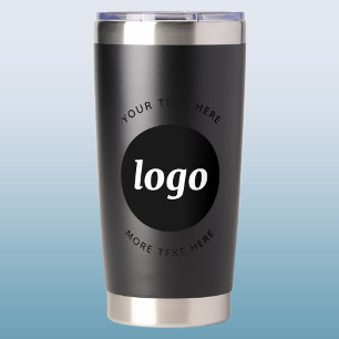 Gourde Isotherme Logo simple avec texte professionnel noir sur noir