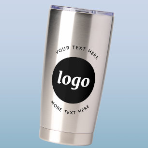 Gourde Isotherme Logo Simple Avec Texte Promotionnel D'entreprise