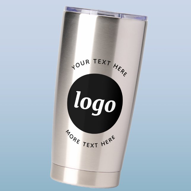 Gourde Isotherme Logo Simple Avec Texte Promotionnel D'entreprise (Simple logo with text business promotional thermal tumbler)