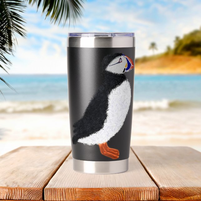 Gourde Isotherme Macareux moderne joyeux (Plage (pivotée))