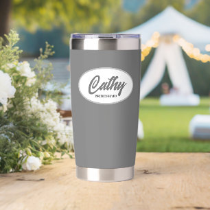 Gourde Isotherme Mariage stylisé gris foncé
