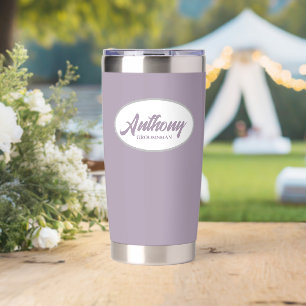 Gourde Isotherme Mauve Stylisé Mariage Groomsman