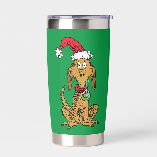 Gourde Isotherme Max the Dog in Santa Hat (Gauche)