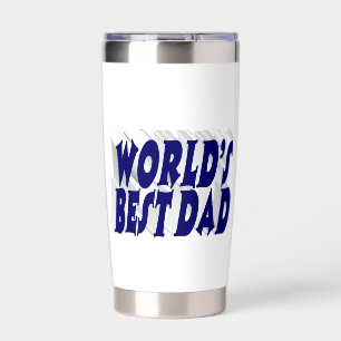 Gourde Isotherme Meilleur papa bleu foncé 3d texte