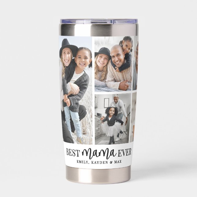 Gourde Isotherme Meilleure Maman Photo Mère (Extérieur)