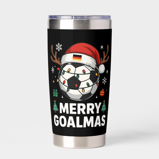 Gourde Isotherme Merry Goalmas - Funny Soccer Christmas (Couvercle)