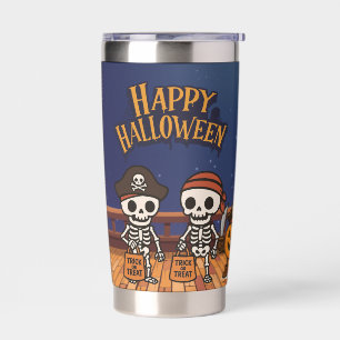 Gourde Isotherme mignon, squelettes et citrouille Halloween