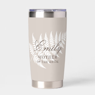 Gourde Isotherme Mocha Taupe White Fern Belle de la Mariée
