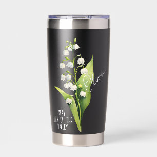 Gourde Isotherme Mois des fleurs de naissance Mai Lys de la vallée 