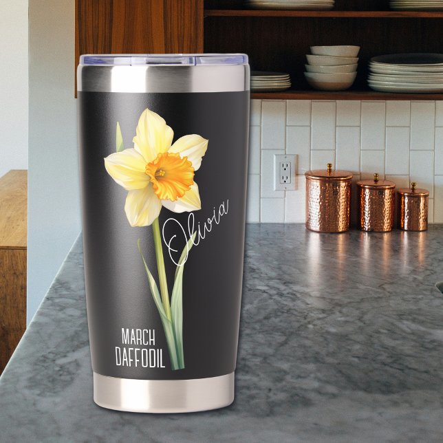 Gourde Isotherme Mois des fleurs de naissance Mois de mars Daffodiq (Créateur téléchargé)