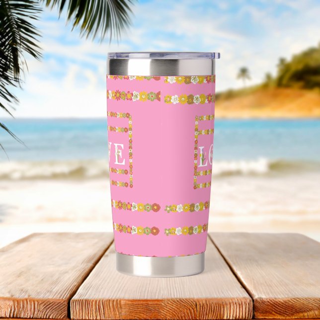 Gourde Isotherme Monogram Rustic Daisy Floral Love (Avant)