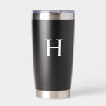 Gourde Isotherme Monogramme Élégant Moderne Minimaliste Blanc<br><div class="desc">Ce monogramme initial noir et blanc minimaliste moderne et élégant classique allie une sophistication intemporelle à une touche moderne. Doté d'une palette de couleurs noir et blanc épurée, il met en valeur un monogramme personnalisé pour une touche unique et sur mesure. Parfait pour les événements raffinés, il dégage une élégance...</div>