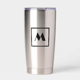 Gourde Isotherme monogramme simple noir moderne