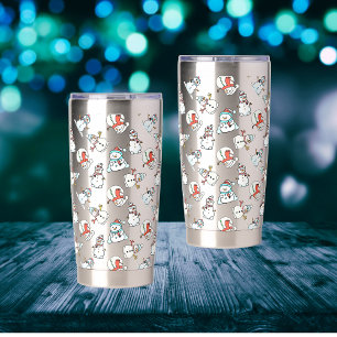 Gourde Isotherme Motif de neige   Acier inoxydable pour enfants