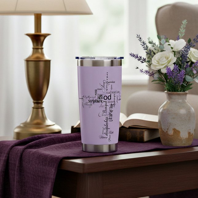 Gourde Isotherme Mots chrétiens croisés personnalisés (Créateur téléchargé)