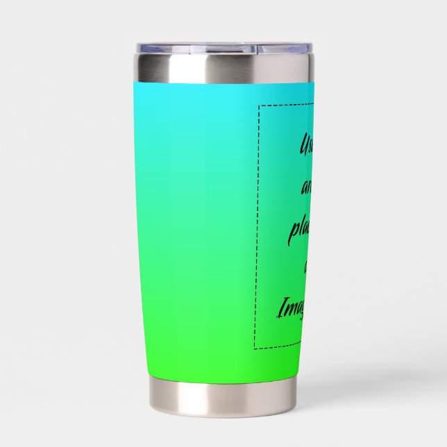 Gourde Isotherme Néon dégradé de bleu clair à vert (Extérieur)