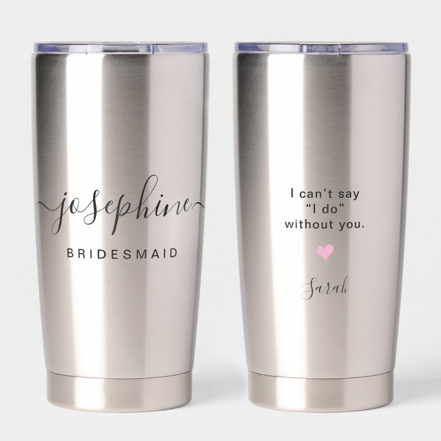 Gourde Isotherme Nom de la proposition d'aide d'information Mariage (Bridesmaid proposal personalized tumbler)