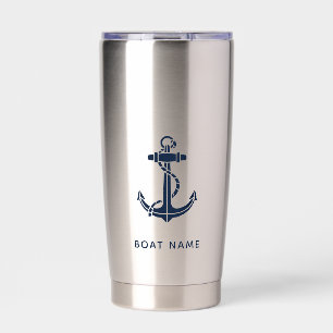 Gourde Isotherme Nom du bateau d'Ancres nautiques personnalisé