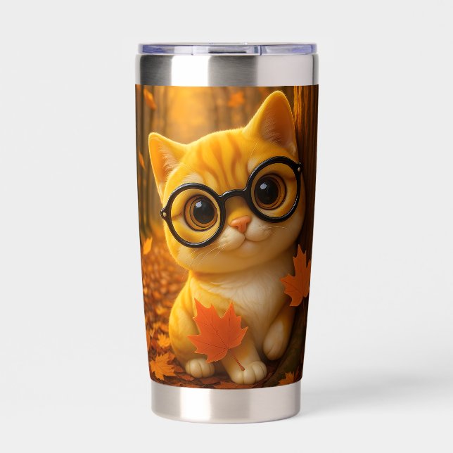 Gourde Isotherme Œuvre d'art de chat de forêt (Extérieur)
