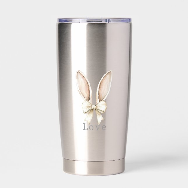 Gourde Isotherme Oreilles de Lapin de Pâques Arc Amour (Extérieur)