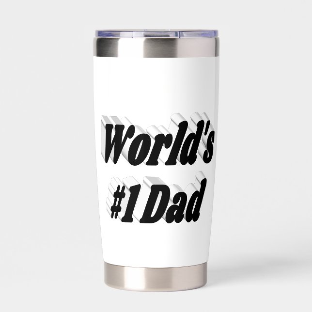 Gourde Isotherme Papa, demi-texte noir (Extérieur)