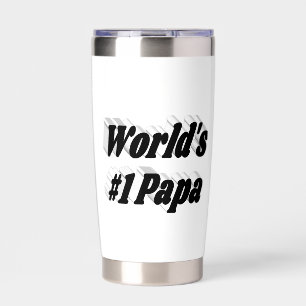 Gourde Isotherme Papa, demi-texte noir