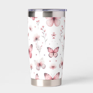 Gourde Isotherme Papillons roses
