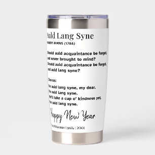 Gourde Isotherme Paroles de Auld Lang Syne Toast de la Saint-Sylves
