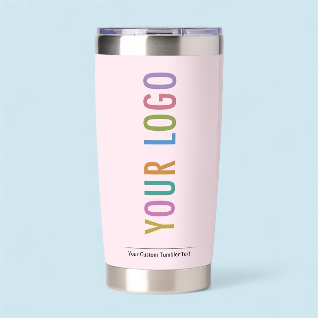 Gourde Isotherme Paruline isolée rose avec logo de l'entreprise (MISOOK Pink 20 oz Stainless Steel Tumbler with Logo)
