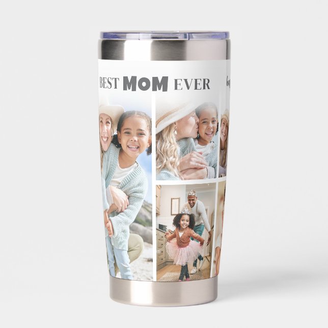 Gourde Isotherme Personalized Best Mom Photo Collage Mother (Extérieur)