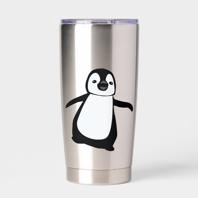 Gourde Isotherme Personalized Cute Penguin Custom Name Stai (Extérieur)