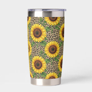 Gourde Isotherme Personalized Sunflower Leopard 20oz Thermal Cup