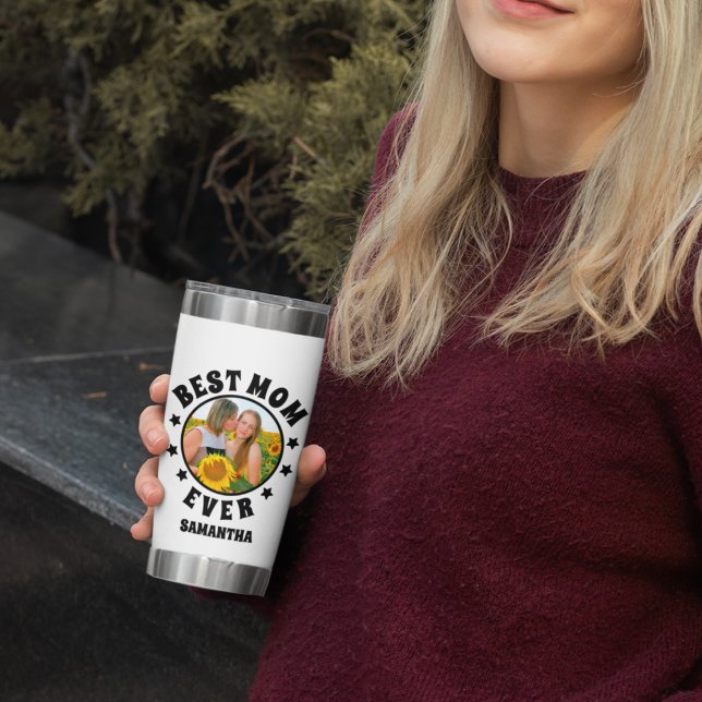Gourde Isotherme Personnalisée Meilleure maman Jamais Photo Fête de (Créateur téléchargé)